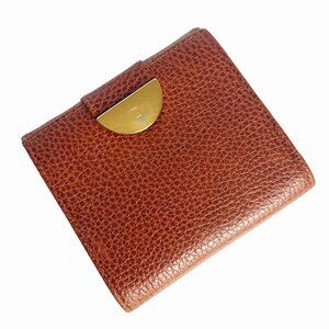 Bally Wallet French Purse Small Bifold Tan Grained Leather Vintage Y2K